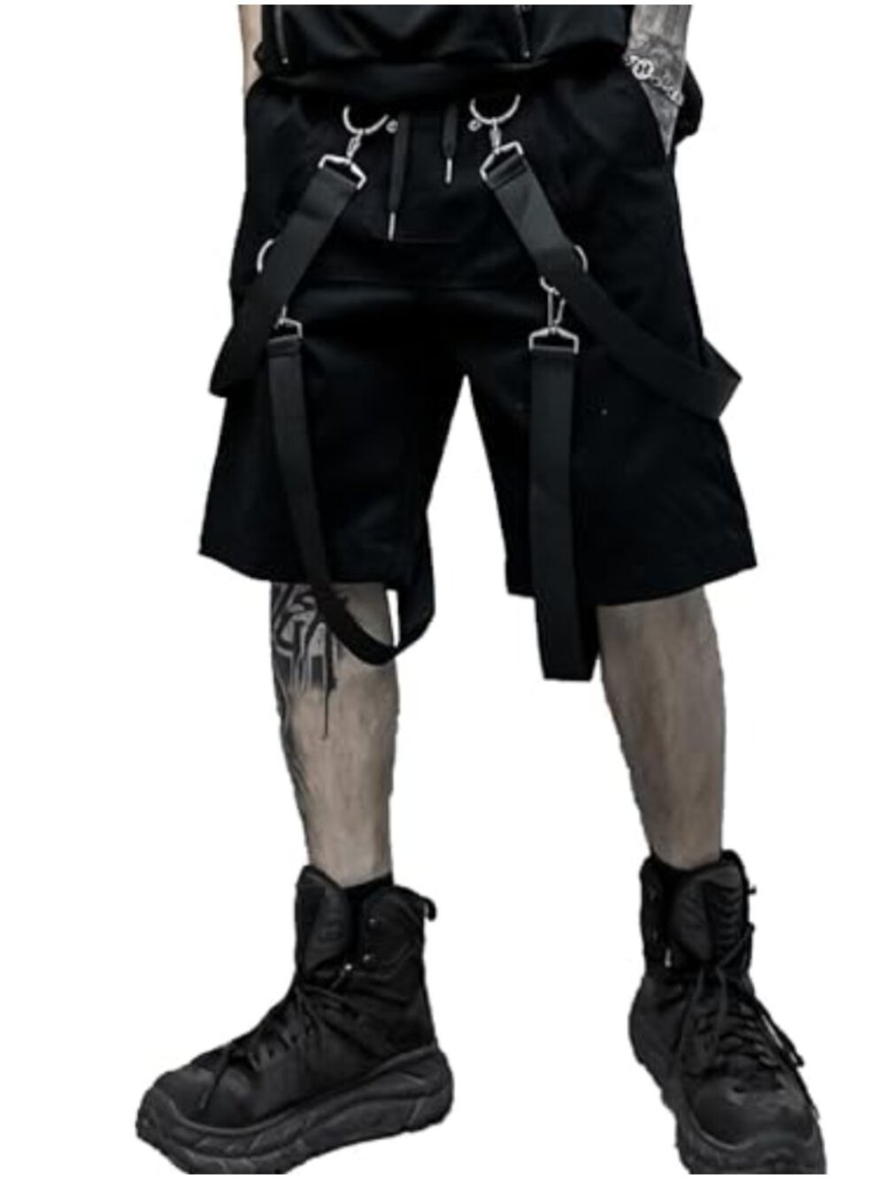 Techwear Cargo Shorts Men's Hip Hop Streetwear Jogger Tactical Pants Drawstring
